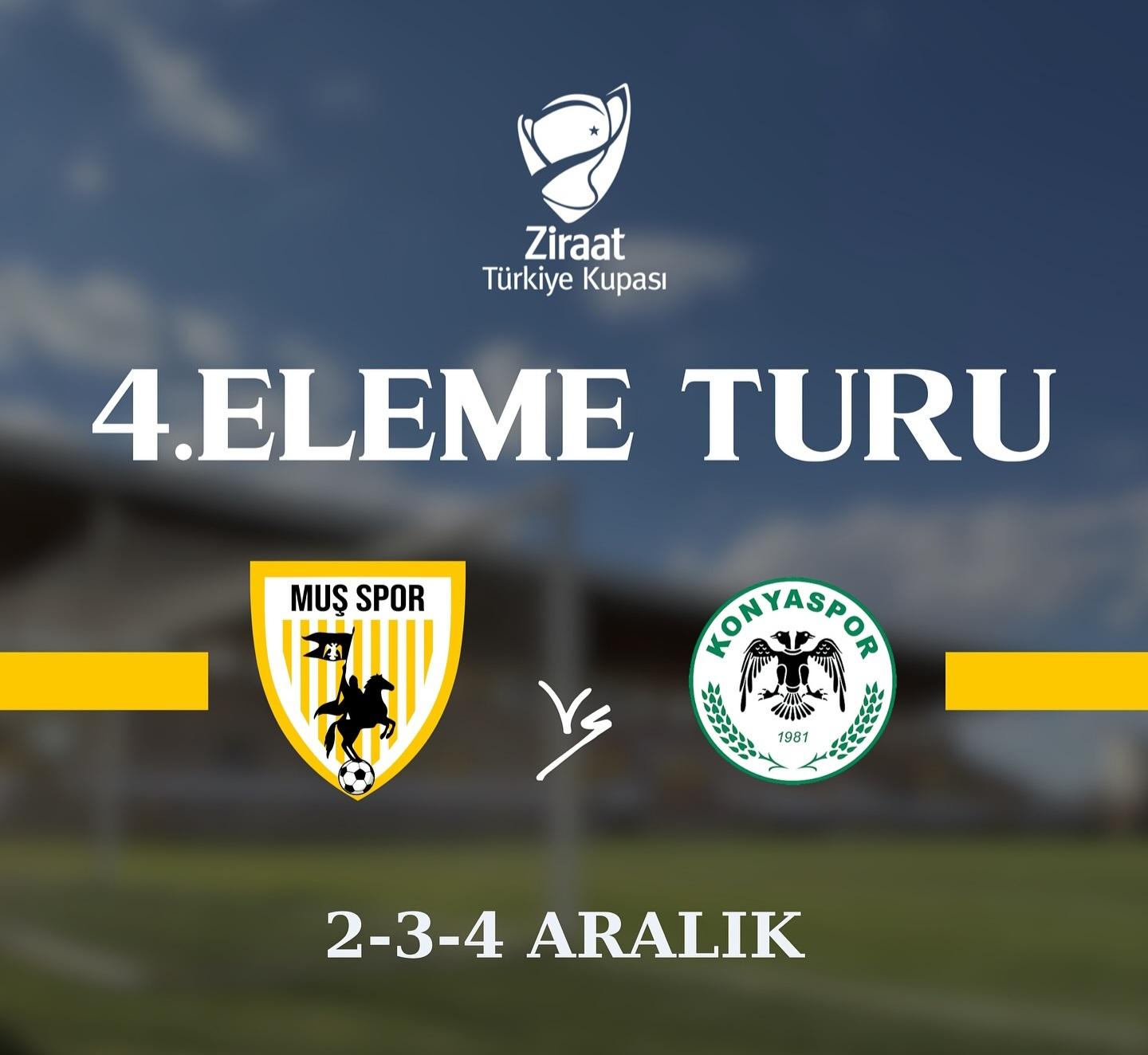 Muşspor’un Ziraat Türkiye Kupası 4. Tur Rakibi Belli Oldu