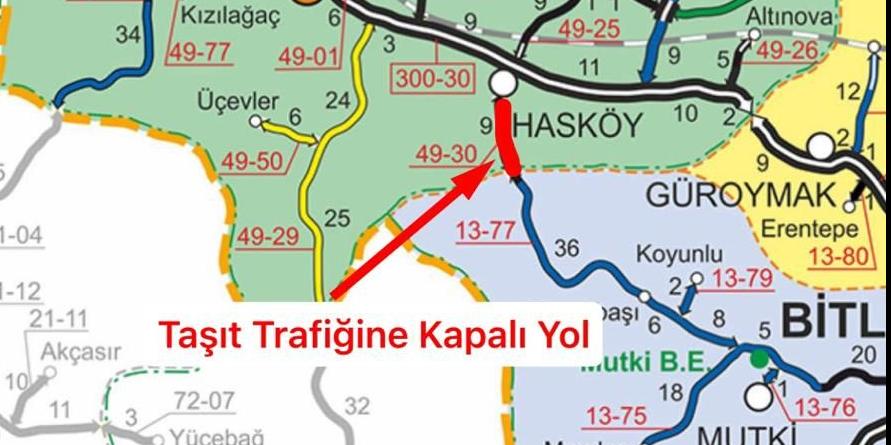 Hasköy–Mutki Yolu Ulaşıma Kapatıldı