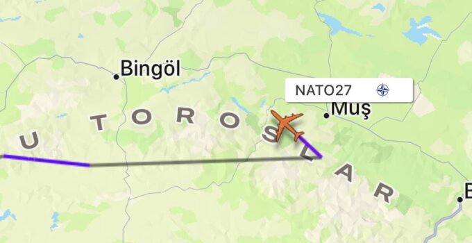 NATO’ya Ait AWACS Uçağı Muş Semalarında Uçuyor