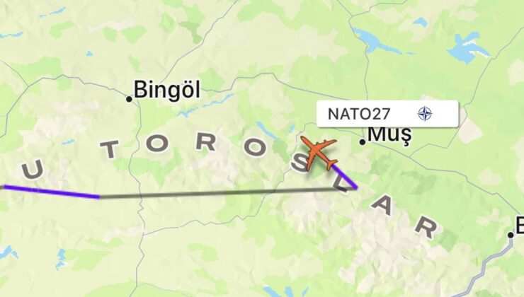 NATO’ya Ait AWACS Uçağı Muş Semalarında Uçuyor