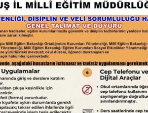Muş İl Milli Eğitim Müdürlüğü’nden Okullarda Güvenlik ve Disiplin Seferberliği