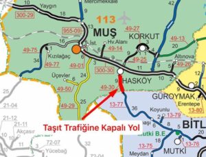 Kar ve Tipi Nedeniyle Hasköy–Mutki Yolu Trafiğe Kapatıldı