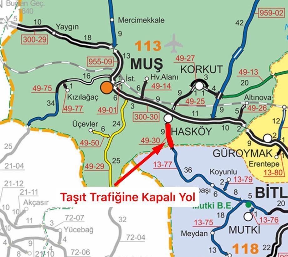 Kar ve Tipi Nedeniyle Hasköy–Mutki Yolu Trafiğe Kapatıldı