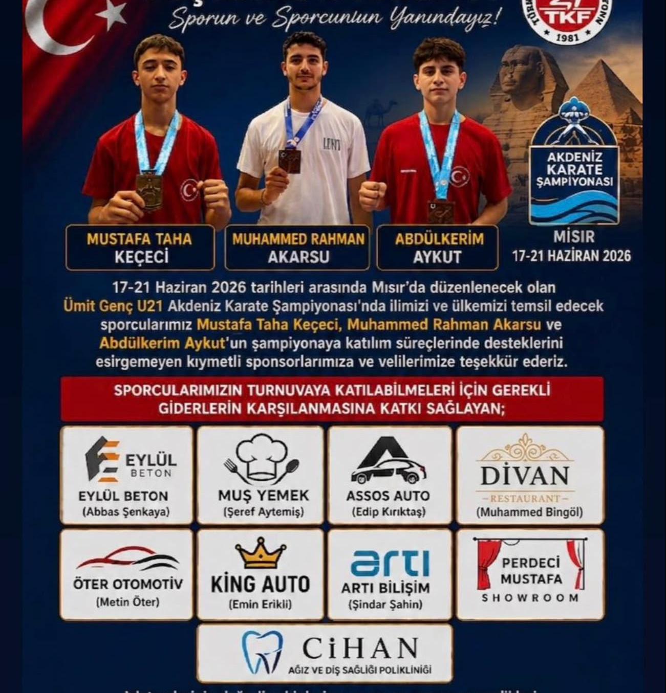 “Muşlu Milli Karatecilerden Sponsorlarına Teşekkür”
