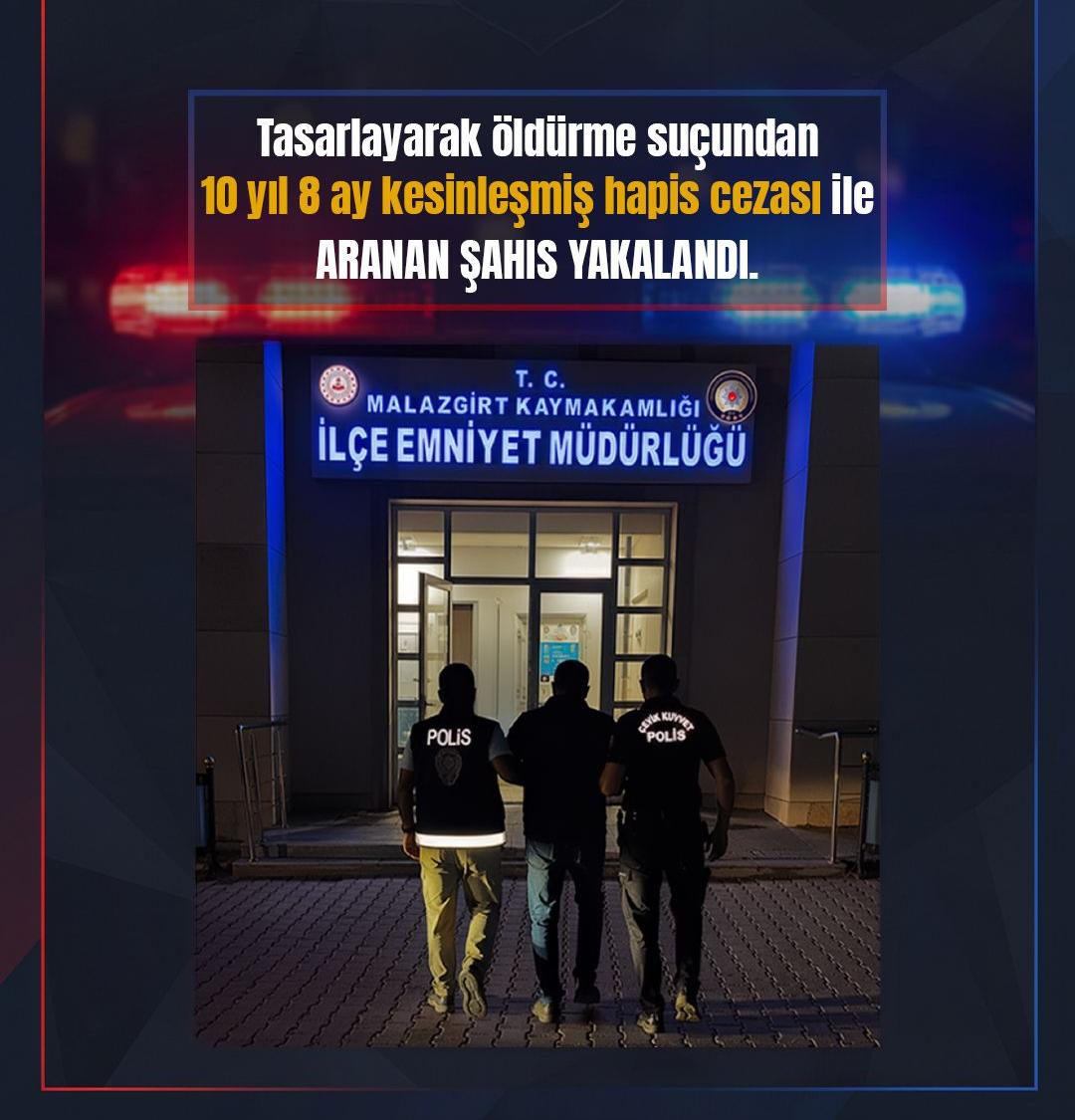 Malazgirt’te 10 Yıl 8 Ay Hapis Cezası Bulunan Firari Yakalandı